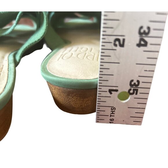 Bird Of Flight Green Suede Open-Toe Slide Sandals Size 7B Made In Brazil - Picture 4 of 5